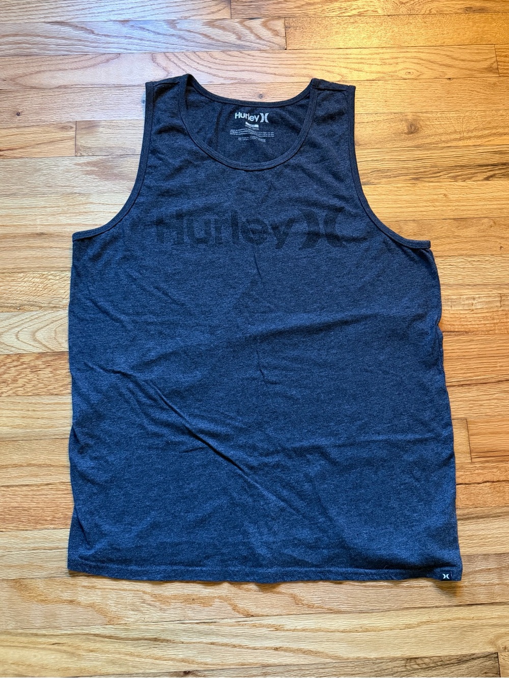 Hurley Charcoal Gray Men's Tank Top with Subtle Logo